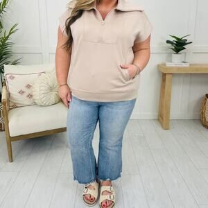 MoCo Boutique Super Scuba Short Sleeve Pullover Quarter Zip Comfortable Sz: 1x